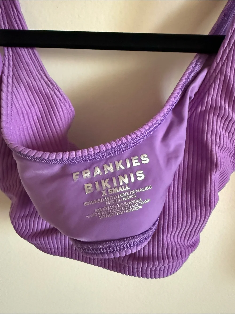 Frankie's Bikinis Purple Ribbed Scoop Bikini Set (NEVER WORN)